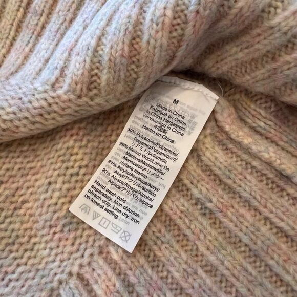 J. Crew Marled Pink Blue White Wool Sweater Size Medium - Picture 7 of 10